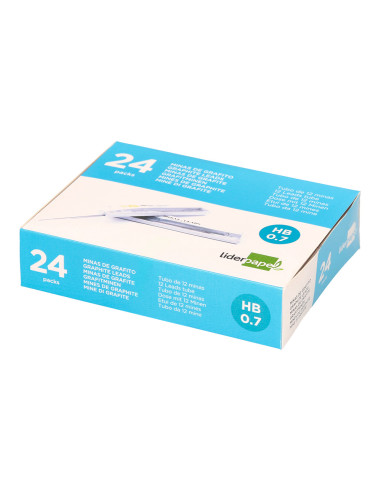 Minas liderpapel grafito 0,7 mm hb tubo de 12 minas longitud 60 mm