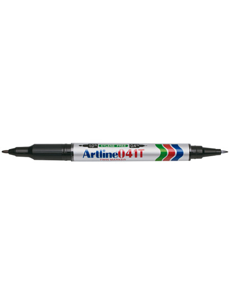 Rotulador artline marcador permanente ek-041t negro doble punta 0,4 y 1,0 mm