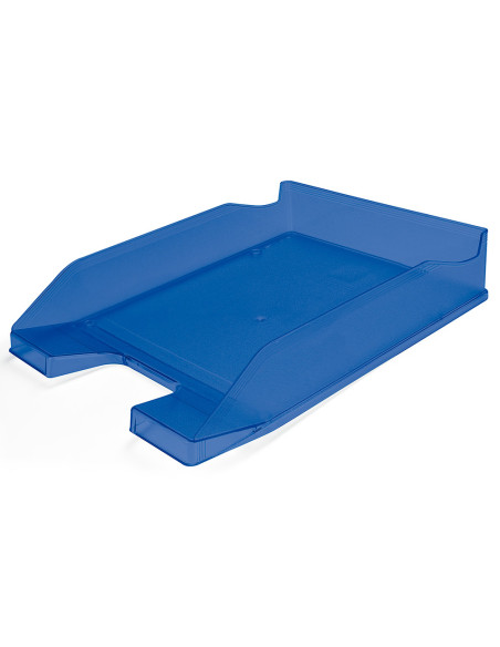 Bandeja sobremesa plastico q-connect azul transparente 240x70x340 mm