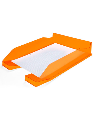 Bandeja sobremesa plastico q-connect naranja transparente 240x70x340 mm