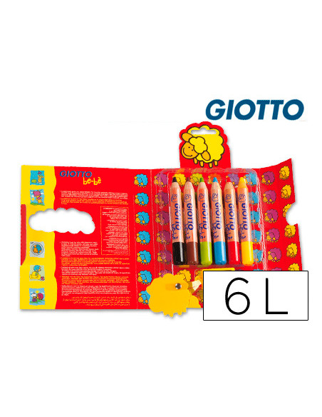 GIOTTO LÁPICES DE COLORES BE-BÉ SÚPER CON SACAPUNTAS C/SURTIOS ESTUCHE 6 UD