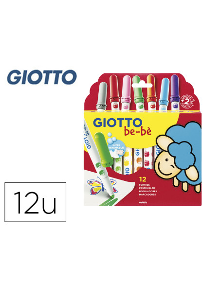 GIOTTO ROTULADORES BE-BÉ SÚPER COLORES SURTIDOS ESTUCHE 12 UD