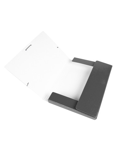 Carpeta proyectos liderpapel folio lomo 30mm carton gofrado gris