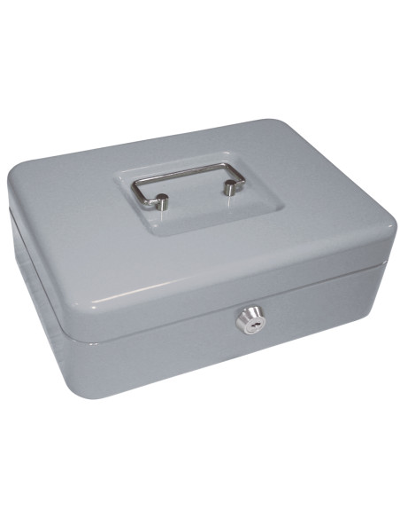 Caja caudales q-connect 10 250x180x90 mm plata con portamonedas