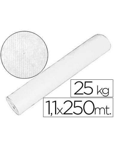 Papel kraft blanco bobina 20 kg 1,10 cm x 250 mt especial para embalaje