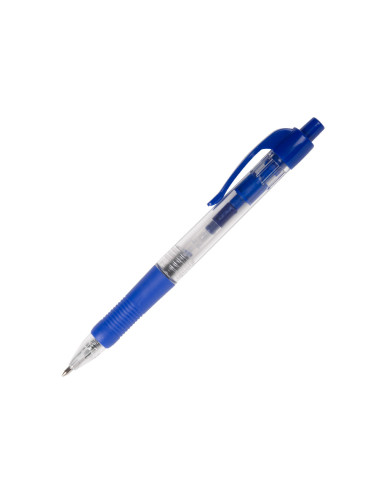 Boligrafo q-connect retractil con sujecion de caucho tinta aceite 0,7 mm color azul