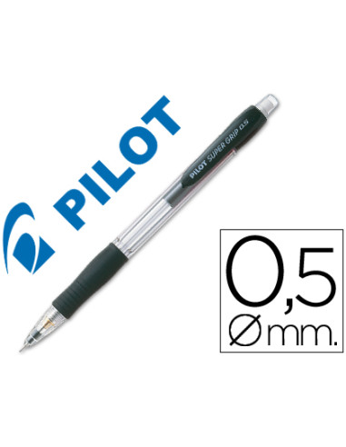 PILOT PORTAMINAS H-185 SUPERGRIP 0.5 CON GOMA NEGRO