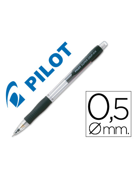 PILOT PORTAMINAS H-185 SUPERGRIP 0.5 CON GOMA NEGRO