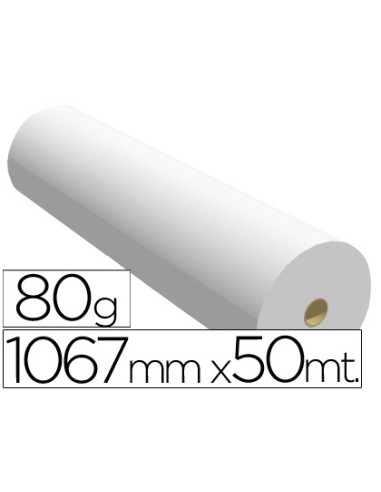 Papel reprografia para plotter 1067mmx50mt 80gr impresion ink-jet