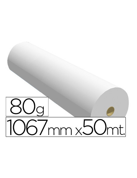 Papel reprografia para plotter 1067mmx50mt 80gr impresion ink-jet