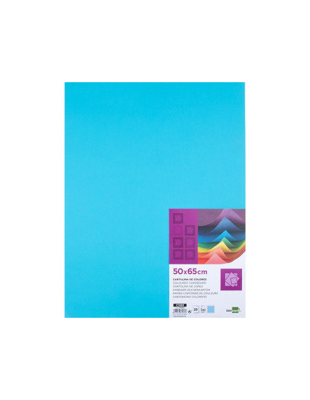 Cartulina liderpapel 50x65 cm 240g/m2 celeste paquete de 25 hojas