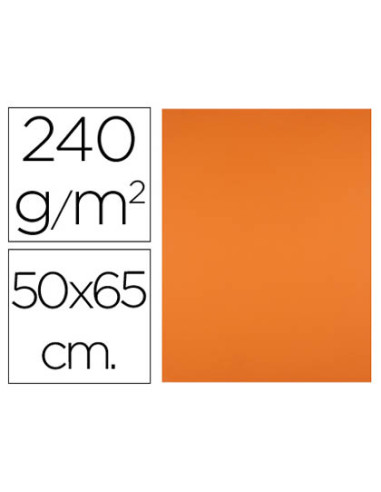 Cartulina liderpapel 50x65 cm 240g/m2 naranja paquete de 25 hojas