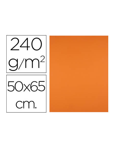 Cartulina liderpapel 50x65 cm 240g/m2 naranja paquete de 25 hojas