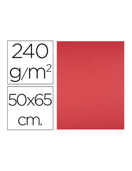 Cartulina liderpapel 50x65 cm 240g/m2 rojo paquete de 25 hojas