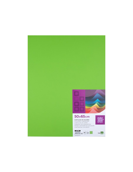 Cartulina liderpapel 50x65 cm 240g/m2 verde paquete de 25 hojas