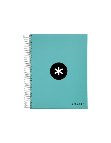 Cuaderno espiral a5 micro antartik tapa forrada120h 90 gr cuadro 5 mm 5 banda6 taladros color menta