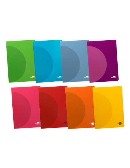 Libreta liderpapel 360 tapa de plastico a4 48 hojas 90g/m2 horizontal con doble margen colores surtidos