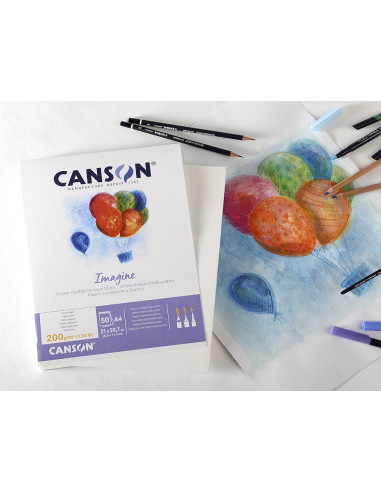 CANSON BLOC DIBUJO IMAGINE 50 HOJAS FINO 200 GR. 21X29,7CM -5U-