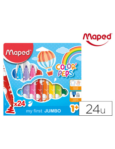 Rotulador maped color peps early age jumbo caja de 24 colores