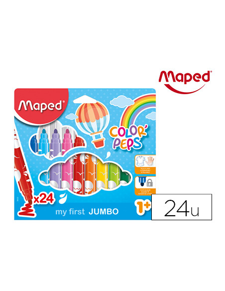 Rotulador maped color peps early age jumbo caja de 24 colores