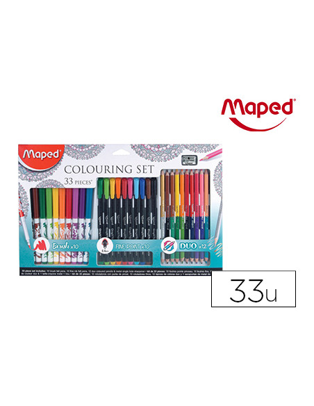 MAPED KIT DE DIBUJO MANDALAS 33 PIEZAS COLORES SURTIDOS