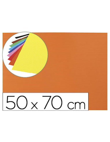 Goma eva ondulada liderpapel 50x70cm 2,2mm de espesor naranja