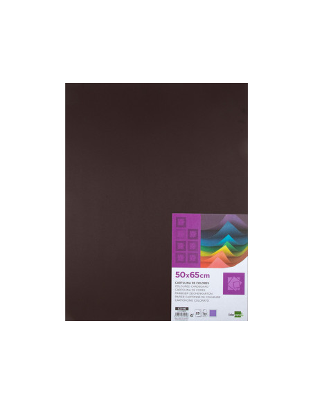 Cartulina liderpapel 50x65 cm 180 gr marron paquete de 25 hojas