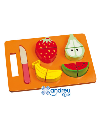 Juego andreutoys bandeja frutas para cortar 21,4x15x3 cm