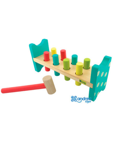 Juego andreutoys banco pica colores 8 barras 28,6x8x12,2 cm