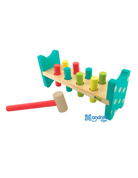 Juego andreutoys banco pica colores 8 barras 28,6x8x12,2 cm