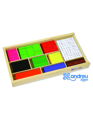 Juego andreutoys barras de fracciones 308 piezas 32,5x17,5x4 cm