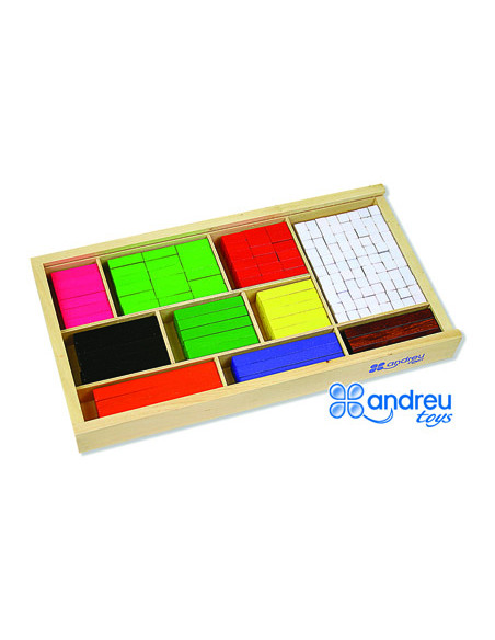 Juego andreutoys barras de fracciones 308 piezas 32,5x17,5x4 cm