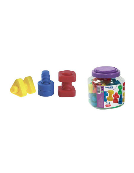 Juego miniland tornillos y tuercas plastico 48 unidades