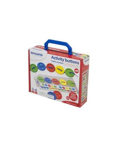 Juego miniland actividades botones 40 piezas + 5 cordones