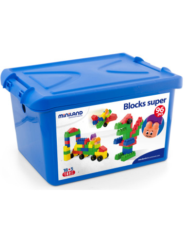 Juego miniland super blocks 96 piezas