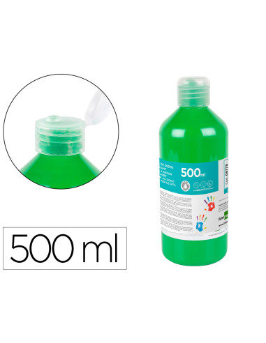 Pintura dedos liderpapel botella de 500 ml verde