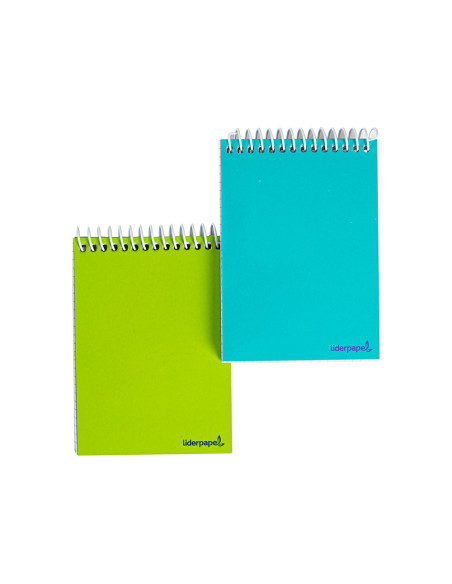 Cuaderno espiral liderpapel bolsillo octavo apaisado smart tapa blanda 80h 60gr cuadro 4mm colores surtidos