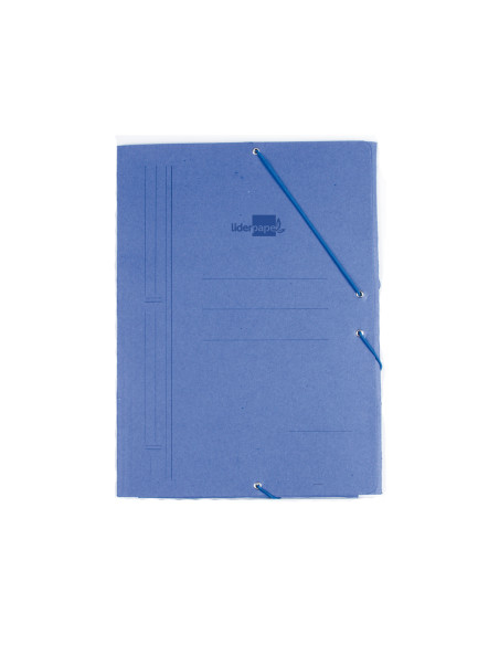 Carpeta liderpapel gomas octavo bolsa carton compacto azul