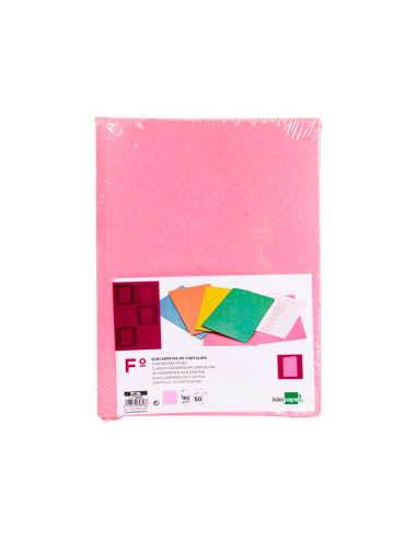 Subcarpeta liderpapel folio rosa pastel 180g/m2