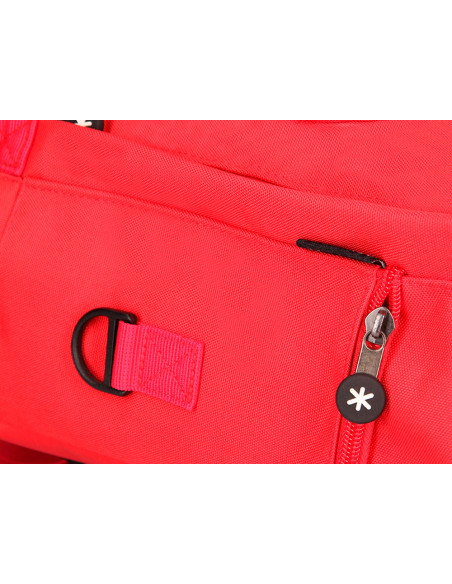 Cartera antartik mochila 2 asas y bolsillos exteriores rojo 300x115x390 mm