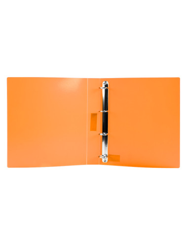 Carpeta liderpapel 4 anillas 25 mm mixtas polipropileno din a4 naranja fluor opaco