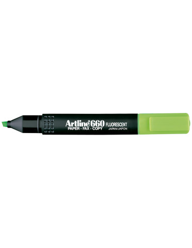 Rotulador artline fluorescente ek-660 verde punta biselada