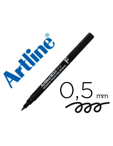 Rotulador artline retroproyeccion punta fibra permanente ek-853 negro -punta redonda 0.5 mm