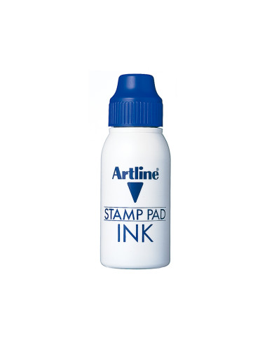 Tinta tampon artline azul bote 50 cc