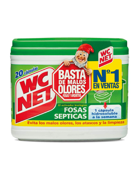 Elimina olores wc net fosas septicas capsula de 18 gr caja de 20 unidades