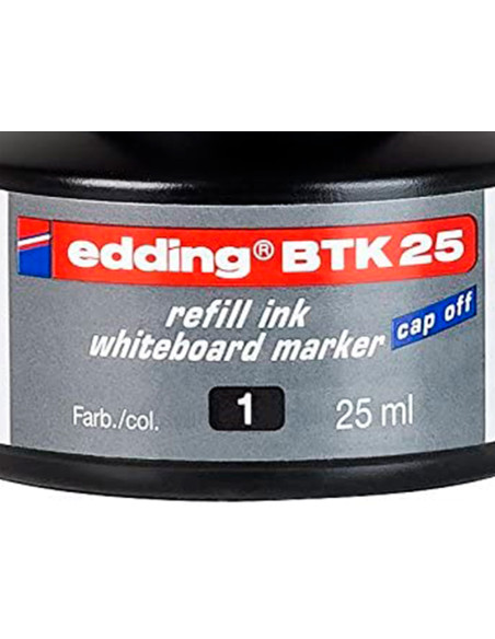 Tinta rotulador edding pizarra blanca btk-25 color negro bote 25 ml