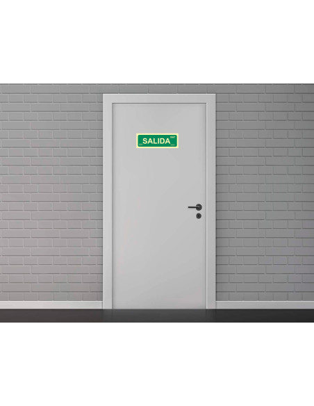 ARCHIVO 2000 PACK DE 2 SEÑALES SALIDA 300X105 PVC VERDE