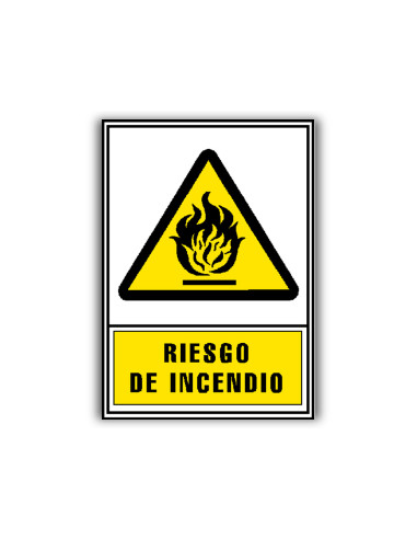 Pictograma archivo 2000 riesgo de incendio pvc amarillo luminiscente 210x297 mm