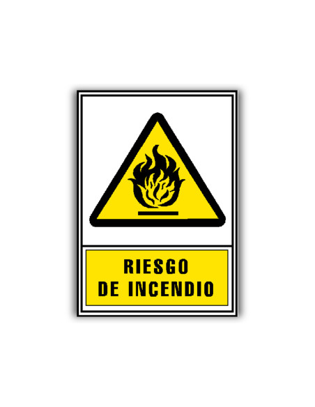 Pictograma archivo 2000 riesgo de incendio pvc amarillo luminiscente 210x297 mm