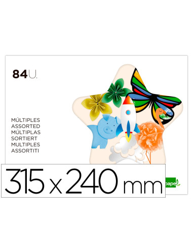 Bloc trabajos manuales liderpapel multiple 240x315mm 84 hojas colores surtidos